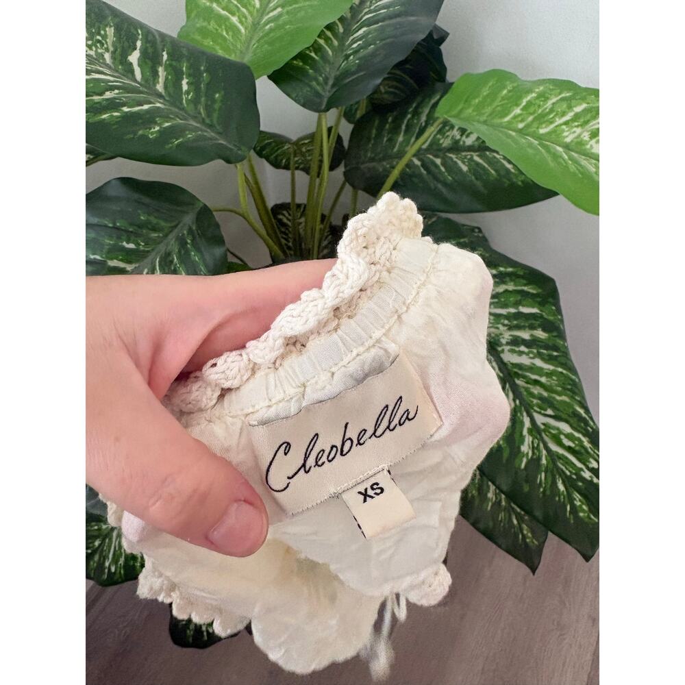 Cleobella Cream Crochet Off Shoulder Crop Top XS Boho Cottagecore Festival - Picture 7 of 7